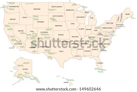 national park map USA
