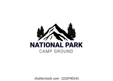 National Park Mountain Logo Vector Icon Illustration