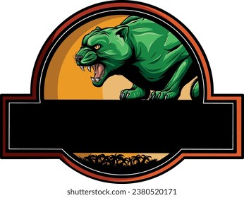 national park panther logo design vector