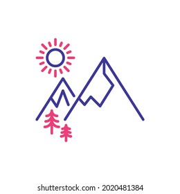 National Park vector 2 colours icon style illustration. EPS 10 file