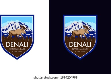 National Park vector emblem. National park illustration