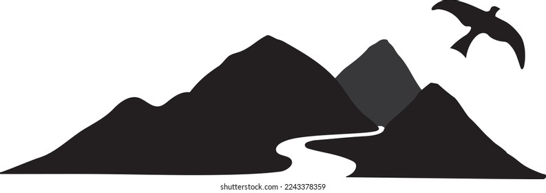 National Park  Wild Life recreational  Valley Mountain Peak Vector Logo