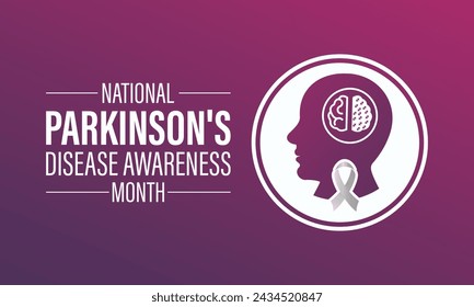 National Parkinson's Disease Awareness Month Observed every year of April, Vector banner, flyer, poster and social medial template design.