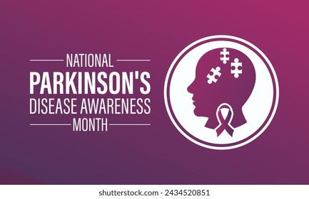 National Parkinson's Disease Awareness Month Observed every year of April, Vector banner, flyer, poster and social medial template design.