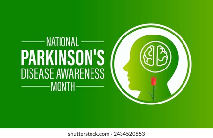National Parkinson's Disease Awareness Month Observed every year of April, Vector banner, flyer, poster and social medial template design.