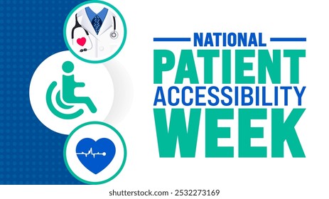 National Patient Accessibility Week background or banner design template is observed every year in November. Holiday concept. Template for card, poster, placard, template.