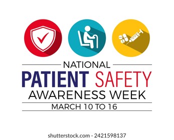 National Patient Safety Awareness Week Observed every year of March, Medical Health Awareness Vector banner, flyer, poster and social medial template design.