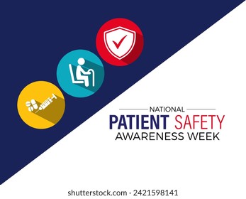 National Patient Safety Awareness Week Observed every year of March, Medical Health Awareness Vector banner, flyer, poster and social medial template design.