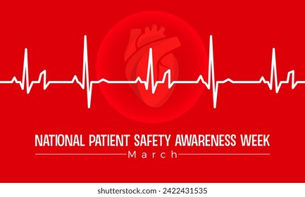 National Patient Safety Awareness Week Observed every year of March, Medical Health Awareness Vector banner, flyer, poster and social medial template design.