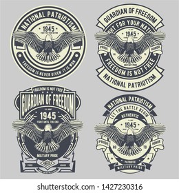 National Patriotism Badge Template Design