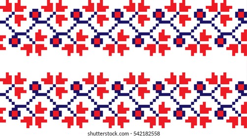 national pattern embroidered flowers, vector EPS10