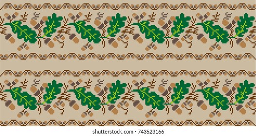 national pattern embroidered flowers, vector EPS10