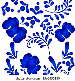 National pattern floral seamless background. Traditional ethic texture.