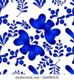 National pattern floral seamless background. Traditional ethic texture.