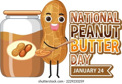 National Peabut Butter Day Banner Design illustration