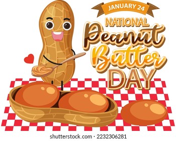 National Peabut Butter Day Banner Design illustration