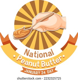 National Peabut Butter Day Banner Design illustration