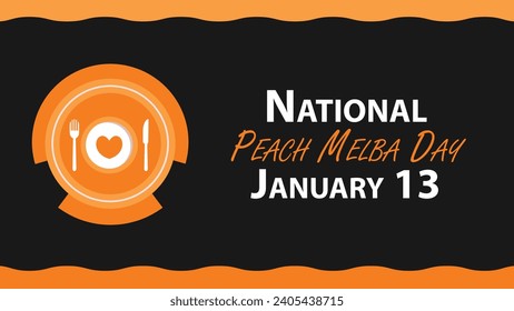National Peach Melba Day vector banner design. Happy National Peach Melba Day modern minimal graphic poster illustration.