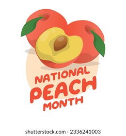 national peach month design template for celebration. peach vector template. flat pech design illustration. peach fruit. fbanner design.