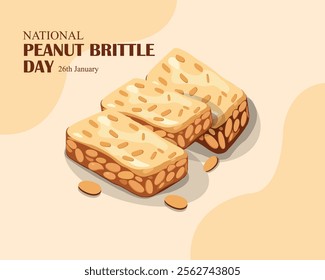 National Peanut Brittle Day, Idea for poster, banner, flyer, card or menu design vector illustration