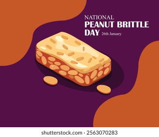 National Peanut Brittle Day, Idea for poster, banner, flyer, card or menu design vector illustration