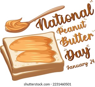 National Peanut Butter banner design illustration