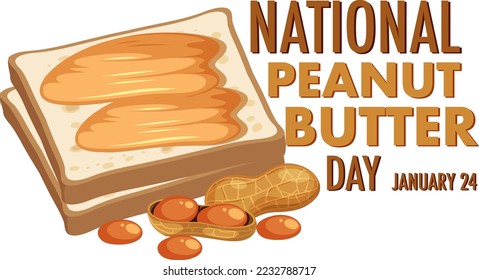 National Peanut Butter banner design illustration