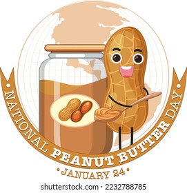 National Peanut Butter banner design illustration