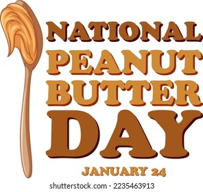 National Peanut Butter banner design illustration