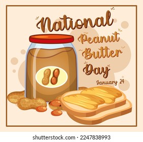 National Peanut Butter banner design illustration