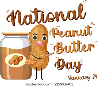 National Peanut Butter banner design illustration