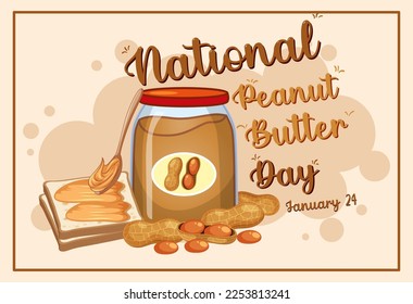 National Peanut Butter banner design illustration