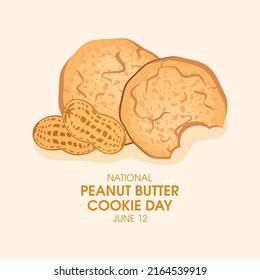 National Peanut Butter Cookie Day vector. Sweet cookies with peanuts icon vector. June 12. Important day