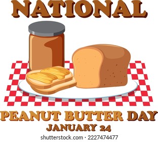 National Peanut Butter Day Banner Design illustration
