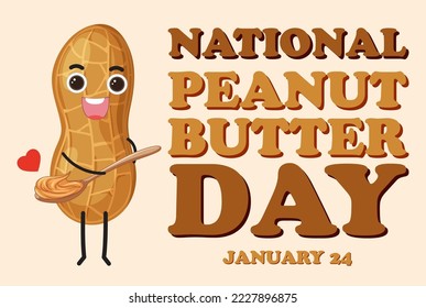 National Peanut Butter Day Banner Design illustration