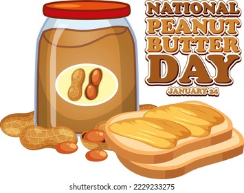 National Peanut Butter Day Banner Design illustration