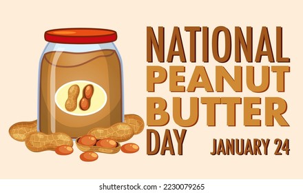 National Peanut Butter Day Banner Design illustration