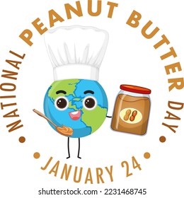 National Peanut Butter Day Banner Design illustration