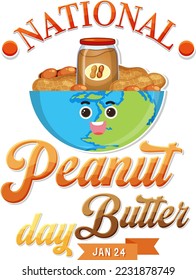 National Peanut Butter Day Banner Design illustration
