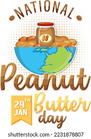 National Peanut Butter Day Banner Design illustration