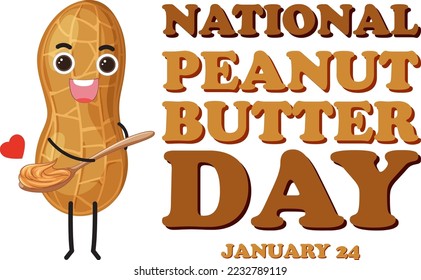 National Peanut Butter Day Banner Design illustration