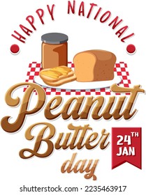 National Peanut Butter Day Banner Design illustration