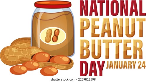 National Peanut Butter Day Banner Design illustration