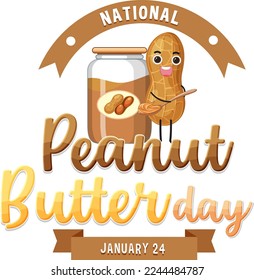 National Peanut Butter Day Banner Design illustration