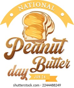 National Peanut Butter Day Banner Design illustration