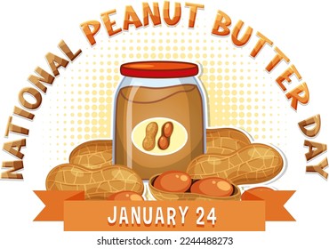 National Peanut Butter Day Banner Design illustration