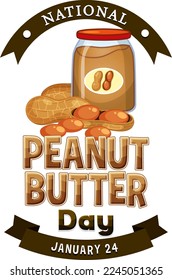 National Peanut Butter Day Banner Design illustration