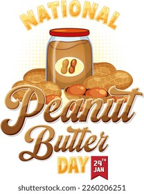 National Peanut Butter Day Banner Design illustration