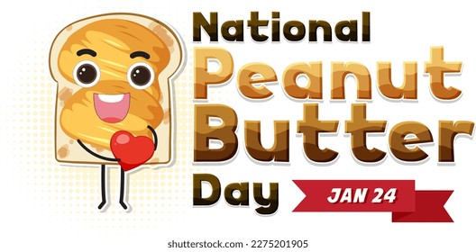 National Peanut Butter Day Banner Design illustration