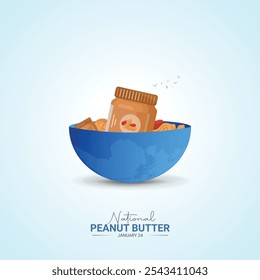 National Peanut Butter Day. Peanut Butter Day creative ads design Jan 24 . social media poster